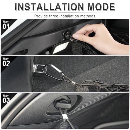 Amiss Cargo Net Stretchable, Car Exterior Accessories, Adjustable Elastic Trunk Storage Net with Hook for SUVs, Cars and Trucks (11.8"x 31.5") - size: 11.8×31.5 Inch