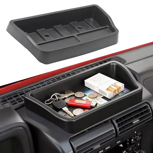 LIUQING Center Console Dash Tray for 1997-2006 Jeep Wrangler TJ Dashboard Storage Box Organizer Interior Accessories