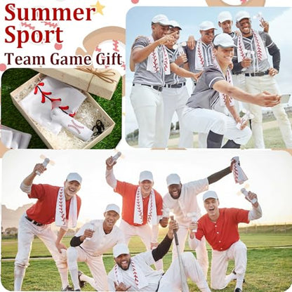 Woanger 24 Pcs Baseball Mini Handheld Fan Cooling Set 8 Small Personal Portable Fan 40''x 12'' 8 Baseball Cooling Towel 8 Drawstring Bags Summer Sport Party Favors Team Game Gift, Battery Not Include - color: White, style: Baseball