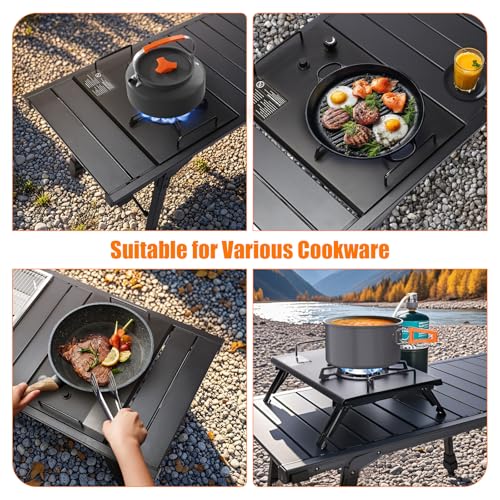 Camping Stove for IGT Table, Portable Isobutane Gas Stove with Carry Bag, 4000W Camp Stove,Folding Propane Burner, IGT Accessories for Picnic, RV, Car Trip, Tailgating, Patio, Backyard