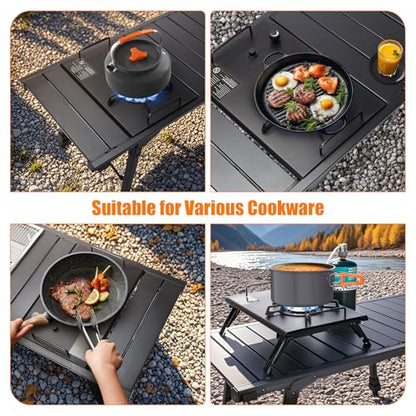 Camping Stove for IGT Table, Portable Isobutane Gas Stove with Carry Bag, 4000W Camp Stove,Folding Propane Burner, IGT Accessories for Picnic, RV, Car Trip, Tailgating, Patio, Backyard