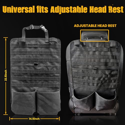 Tactical Car Seat Back Organizer | MOLLE Vehicle Seat Panel for Hunting Gear Storage, 1 Pack