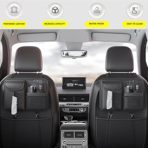 Tumecos Car Seat Back Storage Bag,Backseat Organizer with Tissue Box, Large Capacity Rear Seat Storage Pocket, Universal for Most Vehicles - style: Style A