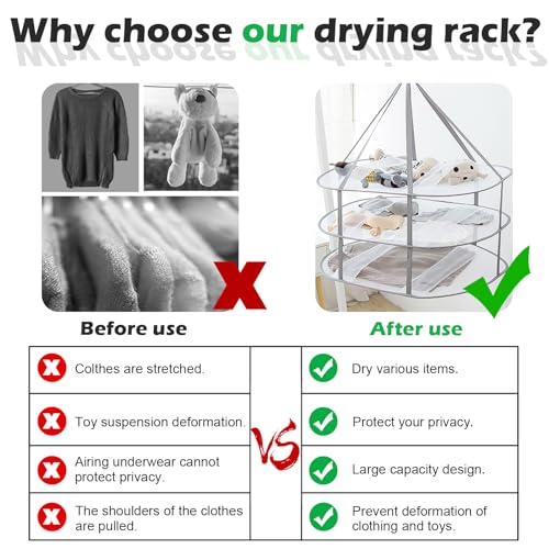 1 Tier Folding Mesh Clothes Drying Rack with Internal Fixation Stackable Sweater Drying Rack Portable Hanging Laundry Rack for Sweater,T-Shirt,Delicates,Swimsuit (2 Pack) - size: 1 Tier