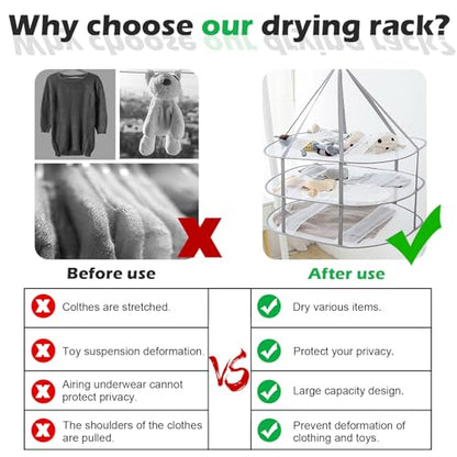 1 Tier Folding Mesh Clothes Drying Rack with Internal Fixation Stackable Sweater Drying Rack Portable Hanging Laundry Rack for Sweater,T-Shirt,Delicates,Swimsuit (2 Pack) - size: 1 Tier
