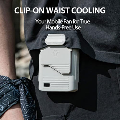 Claymore Clip Fan Khaki – Portable Rechargeable Neck Waist Wearable Fan with 5200mAh Battery, 5-Speed Quiet BLDC Motor, Hands-Free Neck Strap Design, USB-C Charging Camping, Hiking, Outdoor Use - style: Clip Fan (Khaki)