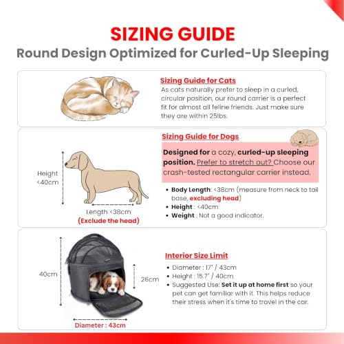 Crash-Tested 3-in-1 Portable Small Dog Car Seat, Cat Bed & Pet Carrier – CPS Certified for Crash Protection & Safe Travel (Black) - color: Black