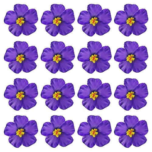 PATIKIL Hawaiian Hibiscus Flowers, 16 Pack Artificial Flowers Hair Clip DIY Foam Hibiscus Flower for Tabletop Decoration Party Favors Supplies, Violet - color: Violet