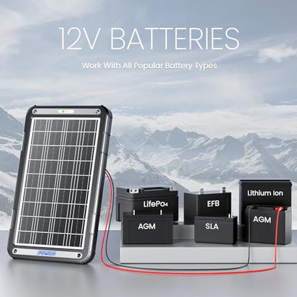 POWOXI 12V Solar Car Battery Charger: 15W Solar Trickle Charger Maintainer with MPPT Controller for Car - RV Boat Marine Motorcycle - Solar Panel Kit for Automotive Trailer Truck Snowmobile Tractor - size: MPPT Pro-15W