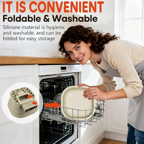 Upgraded Electric Heated Silicone Dough Proofing Box with Reliable Timer & Precise Temp Control - Fast Fermentation Collapsible Proofer Bowl (2L, Square) - color: Square-1, size: 9in