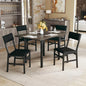 HUAHUU Dining Table Set for 4, Extendable Kitchen Table Cushion Chairs Set of 4, Rectangle Dining Table with Metal Frame & MDF Board, Folding for Small Apartment Saving Space, Gray - color: Grey
