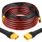 MOOKEERF XT60 Extension Cable 10AWG 40FT XT60 to XT60 Cable with Male to Female Connector for Portable Power Station Solar Panel RC Battery - size: 40FT