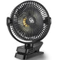 Clip On Fan 8 Inch, 12000mah Rechargeable Battery Powered Portable Fans With Remote Control, Lights, 5 Speeds, Timer, Strong Clamp USB Clip Fan for Bed, Stroller, Desk, Golf Cart, Tent, Treadmill - size: 8 Inch