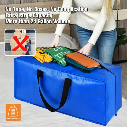 Moving Bags, Storage Totes, Extra Large Storage Bags for Moving Supplies, College Dorm Essentials, Bedroom Closet, Packing Bags with Backpack Handles Zipper Compatible with IKEA Frakta Cart（8 Pack） | 8 Pack Extra Large Storage Bags Totes Moving Boxes Pack