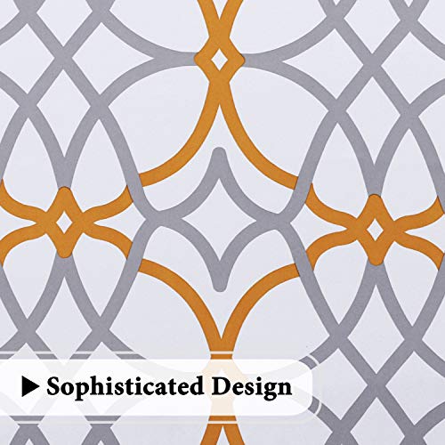 H.VERSAILTEX Blackout Curtain Valances for Kitchen Thermal Insulated Window Valances for Living Room Rod Pocket Short Curtain 1 Panel, 52x18 inch, Mustard and Grey - color: Geo in Mustard and Grey