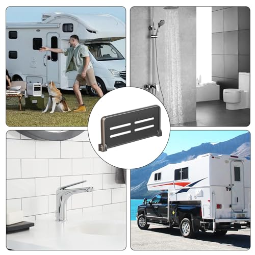 LAFANDE RV Aluminum Foldable Shelf- Hidden, Wall-Mounted Folding Shelves, RV Fold-Down Storage Panel, Space-Efficient Versatile Floating Storage for RVs, Campers, Bedrooms and Kitchens
