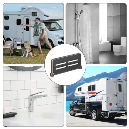 LAFANDE RV Aluminum Foldable Shelf- Hidden, Wall-Mounted Folding Shelves, RV Fold-Down Storage Panel, Space-Efficient Versatile Floating Storage for RVs, Campers, Bedrooms and Kitchens
