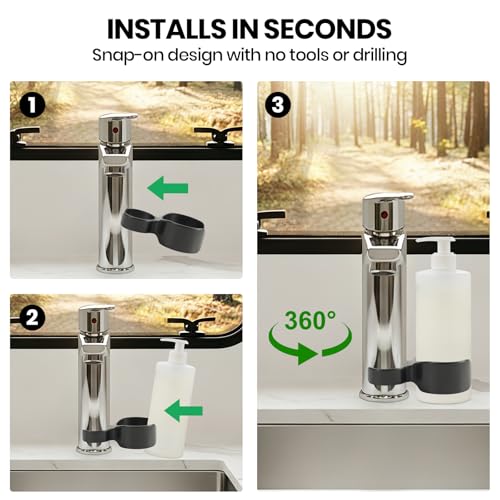 Calvana (2Pack) RV Soap Holde, Soap Swivel Caddy, Van Storage Accessory to Secure with Rotating Design, Compatible with Most RV Faucets Bottles