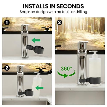 Calvana (2Pack) RV Soap Holde, Soap Swivel Caddy, Van Storage Accessory to Secure with Rotating Design, Compatible with Most RV Faucets Bottles