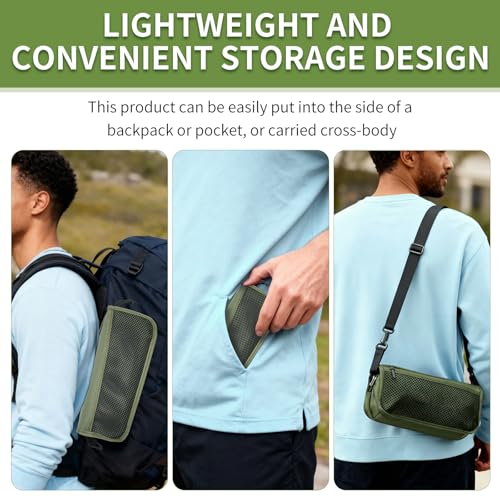 Foldable Camping Stool, Portable Collapsible Chair with Carry Bag, Ultralight Outdoor Folding Stool for Hiking Fishing, Hold Up to 265 Lbs, Green - color: Green
