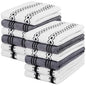 HOMEXCEL Microfiber Cleaning Cloth, Kitchen Towels 12 Pack, Lint Free, Scratch-Free, Highly Absorbent, Reusable Dish Towels for Kitchen and Household - color: White/Grey