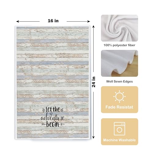 Rustic Camping Kitchen Towels Set of 2, Happy Camper Dish Towels, Hand Towels for RV, Decor and Gifts for Women, 16x24 Inch