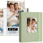 5x7 Photo Album, Slip In Fabric Cover Scrapbook with Front Window, Holds 104 Photos (52 Pockets), for Baby, Wedding, Travel, Green - color: Grass Green, size: 52 Pockets