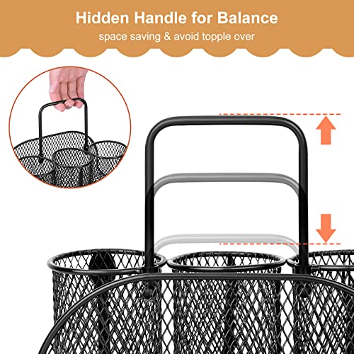 DTICON Utensil Organizer Silverware Caddy - Utensil Holder for Party Metal Cutlery Organizer Silverware Storage for Picnic Camping Buffet Kitchen Table (Black)
