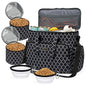 BAGLHER Dog Travel Bag, Pet Travel Bag (ALL Pet Travel Supplies), With 2 Pet Food Containers and 2 Collapsible Silicone Bowls; Essential Kits for Pet Travel DLblack - color: DLblack, size: Large