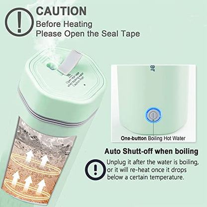Electric Travel Kettle, Portable Electric Kettle, Mini Hot Water Boiler, Small Travel Tea Kettle Fast Boiling Water, One Cup Hot Water Maker, 350ml-Green - color: Green-350ml