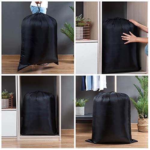 Extra Large Laundry & Storage Bag (43"x55", Black) | Lightweight, Dust & Moisture. Ideal for Blankets, Clothes, Pillows & Cushions for Moving, Dorms, Travel & Camping - size: 43"x55"