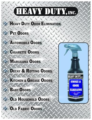 Heavy Duty Odor Eliminator Spray - 32 fl oz - Professional Strength Deodorizer for Pet, Food & Fire Odors - Non-Toxic, Fast-Acting & Residue-Free Formula - Multi-Surface Use