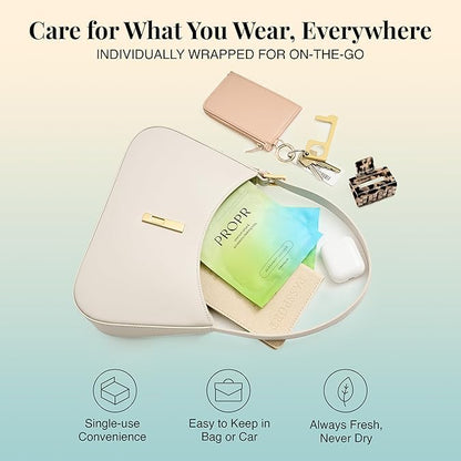 PROPR Premium Double Sided Shoe Cleaning Mitt – Individually Wrapped Travel Shoe Cleaner for Sneakers, Handbags & Leather - style: Refill Pack
