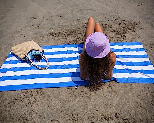 Quick Dry Towel Extra Large 78x35 Inch - Microfiber Beach Towel - Perfect for Beach, Travel, Swimming, Pool, Yoga, Hiking, Camping - Lightweight, Fast Drying, Compact for Adults (Cabana Blue) - color: Cabana Blue, style: Extra Large 78x35"