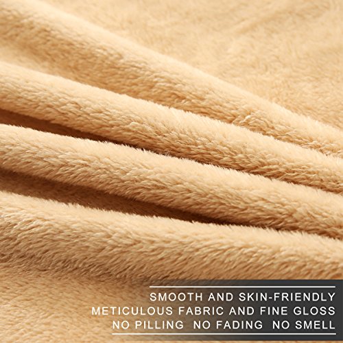 Polar Fleece Throw Blankets Travel Size for The Bed Extra Soft Brush Fabric Super Warm Sofa Throw Blanket 50" x 61"(Camel Travel) - color: Camel, size: Travel (50-Inch-by-61-Inch)