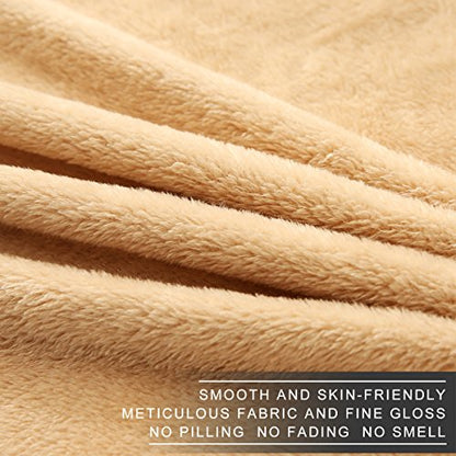 Polar Fleece Throw Blankets Travel Size for The Bed Extra Soft Brush Fabric Super Warm Sofa Throw Blanket 50" x 61"(Camel Travel) - color: Camel, size: Travel (50-Inch-by-61-Inch)