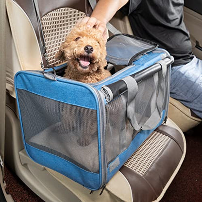 GAPZER Pet Carrier for Large and Medium Cats, Soft-Sided Pet Carrier for Big Medium Cats and Puppy, Dog Carriers Cat Carriers Pet Privacy Protection Travel Carriers - color: Blue