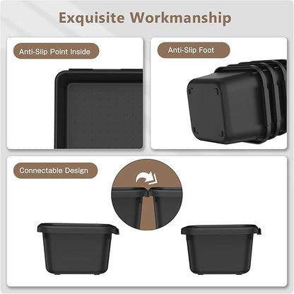 A-LUGEI【Large Size】【5 Pcs】 Tool Box Organizer Tray Divider【Single Size】 Desk Drawer Organizer Bin, Garage Organization and Storage Toolbox for Rolling Tool Chest Cart Cabinet WorkBench Part Widget - size: 5pcs-L Size