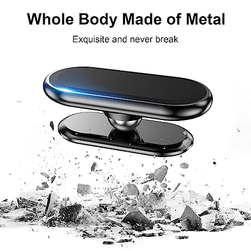 【2-Pack】 Magnetic Phone Holder for car, [ Super Strong Magnet ] [ with 4 Metal Plate ] Cell Phone carmount for iPhone Magnetic [ 360° Rotation ] Universal Dashboard Adhesive Car Magnetic Phone Mount