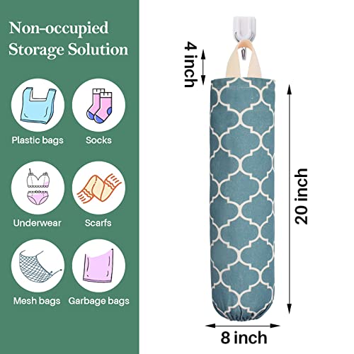 Plastic Bag Holder, Washable Grocery Bag Holder for Plastic Bags, Durable Plastic Bag Storage Dispenser with Hanging Loop, Wall Mount Trash Bag Dispenser for Home Kitchen Cabinet (Dark Green) - color: Green