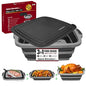 Collapsible X-Large (16L) BBQ Marinating Tub w/ Cutting Board | Multipurpose Food-Grade TPE Prep Tub w/ Lid | Built-In Colander & Drain Plug - For Camping | Tailgate | Picnic - Slate Black - size: X-Large