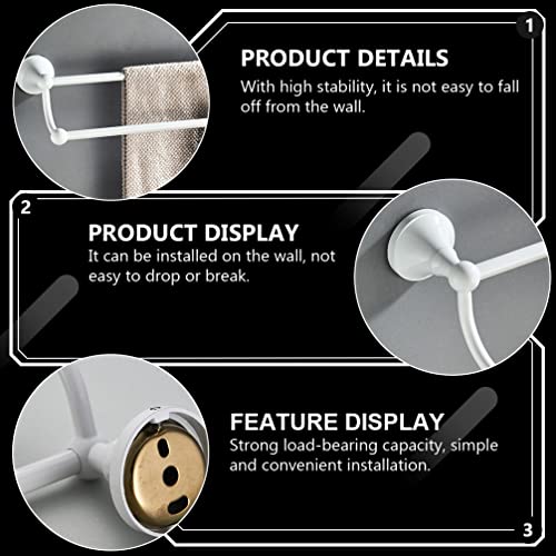 Angoily Wall Mounted Towel Rack Double Pole Bathroom Towel Holder with Shelf Bathrobe Holder and Storage Shelf for Wall 21.65 X 5.51 X 2.20 in 1 Pack