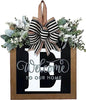 Last Name All Year Round Front Door Wreath with 26 Initial Letter Welcome Sign All Seasons Eucalyptus Garland and Bow ，Farmhouse, Porch, for Spring Summer Fall All Seasons Holiday Halloween Christmas.（E） - color: E