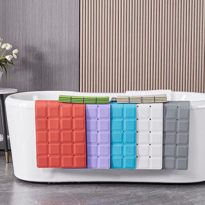 Webos Foldable Non Slip Silicon Bath Mat Bathtub mat Shower mats no Suction Cups for Textured Tub and Reglazed Tub(Foldable-Purple, 28-inch x 14-inch) - color: Foldable-purple