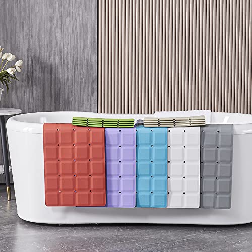Webos Foldable Non Slip Silicon Bath Mat Bathtub mat Shower mats no Suction Cups for Textured Tub and Reglazed Tub(Foldable-Red, 28-inch x 14-inch) - color: Foldable-red