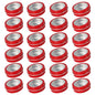 2 oz (60ml) Red Aluminum Tins with Clear Lids and Labels, 24 Pack | Clear View Lid, Secure Packaging, Tight Screw Lids, Includes Blank Labels, 11 Color Options - color: Red