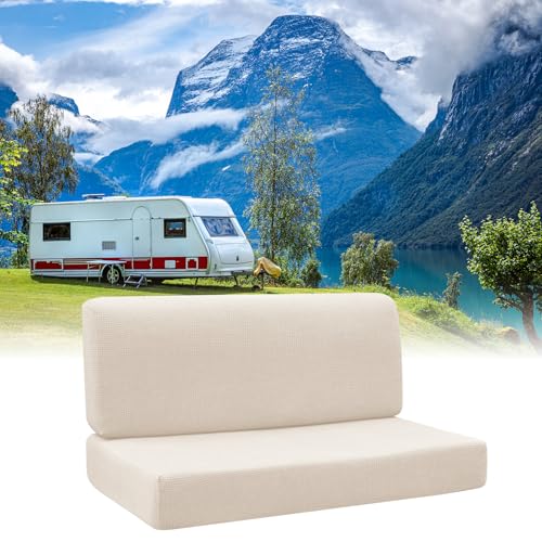 FUANGUI RV Dinette Cushion Covers Stretch Camper Seat Cover Booth Seats Replacement RV Washable Sofa Furniture Protector - color: Beige