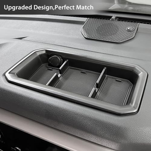 JDMCAR Dashboard Tray Compatible with 2022 2023 2024 2025 2026 Toyota Tundra Accessories and 2023-2026 Sequoia Dash Panel Center Console Table Storage Organizer with Anti-Slip Backing Liner - size: Fits 2022+ Tundra