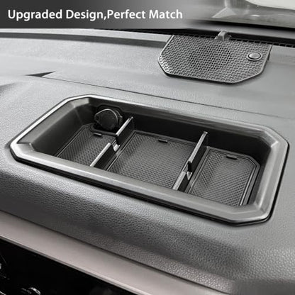 JDMCAR Dashboard Tray Compatible with 2022 2023 2024 2025 2026 Toyota Tundra Accessories and 2023-2026 Sequoia Dash Panel Center Console Table Storage Organizer with Anti-Slip Backing Liner - size: Fits 2022+ Tundra