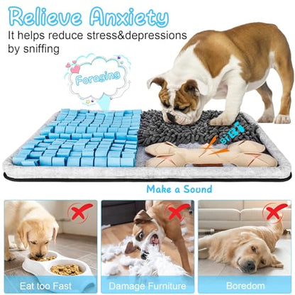 Snuffle Mat for Dogs, Interactive Feed Mat for Boredom, 17.3"×23.6" Pet Foraging Mat for Smell Training and Slow Eating with Stress Relief, Foraging Skills, Brain Stimulation